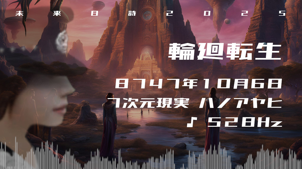輪廻転生. . .８７４７年１０月６日頃✧７次元ハノアヤヒにて✧528Hz✧ソルフェジオ周波数✧DNA修復・細胞活性化の波動✧未来日詩2025✧