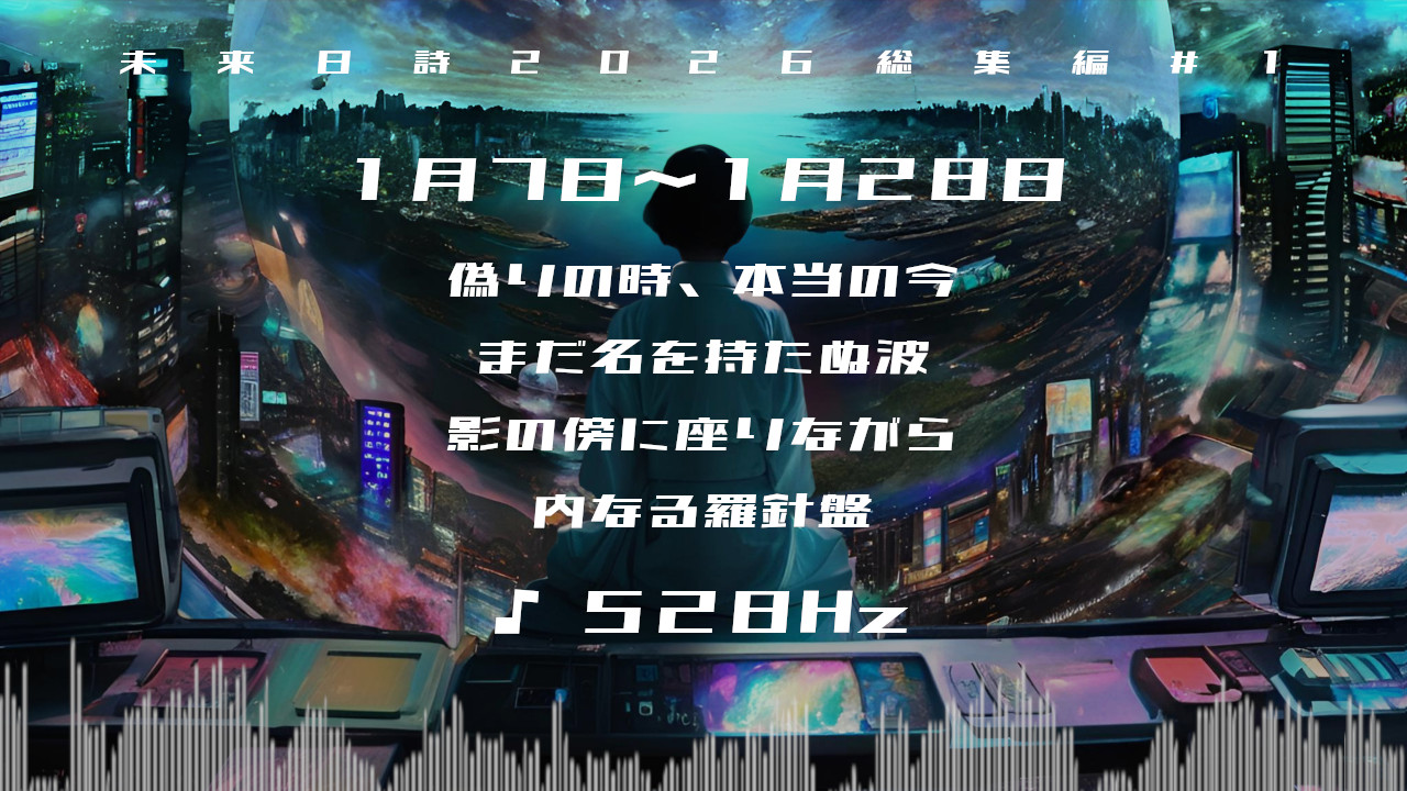 未来日詩2026年総集編1✧偽りの時、ほんとうの今・まだ名を持たぬ波・影のそばに座りながら・内なる羅針盤✧528Hz✧ソルフェジオ周波数✧第3チャクラ・自尊心・意思の力の波動~