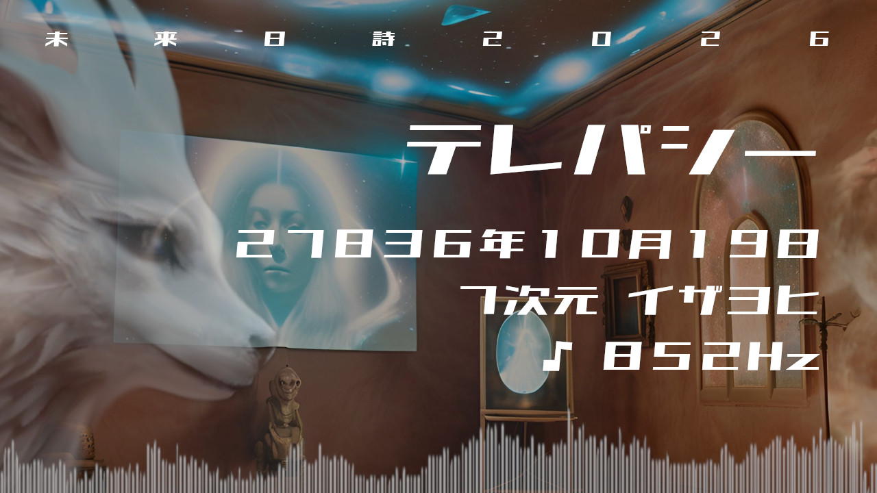 テレパシー. . .27836年10月19日頃✧7次元イザヨヒにて✧852Hz✧ソルフェジオ周波数✧潜在意識と顕在意識の統合の波動✧未来日詩2026年✧